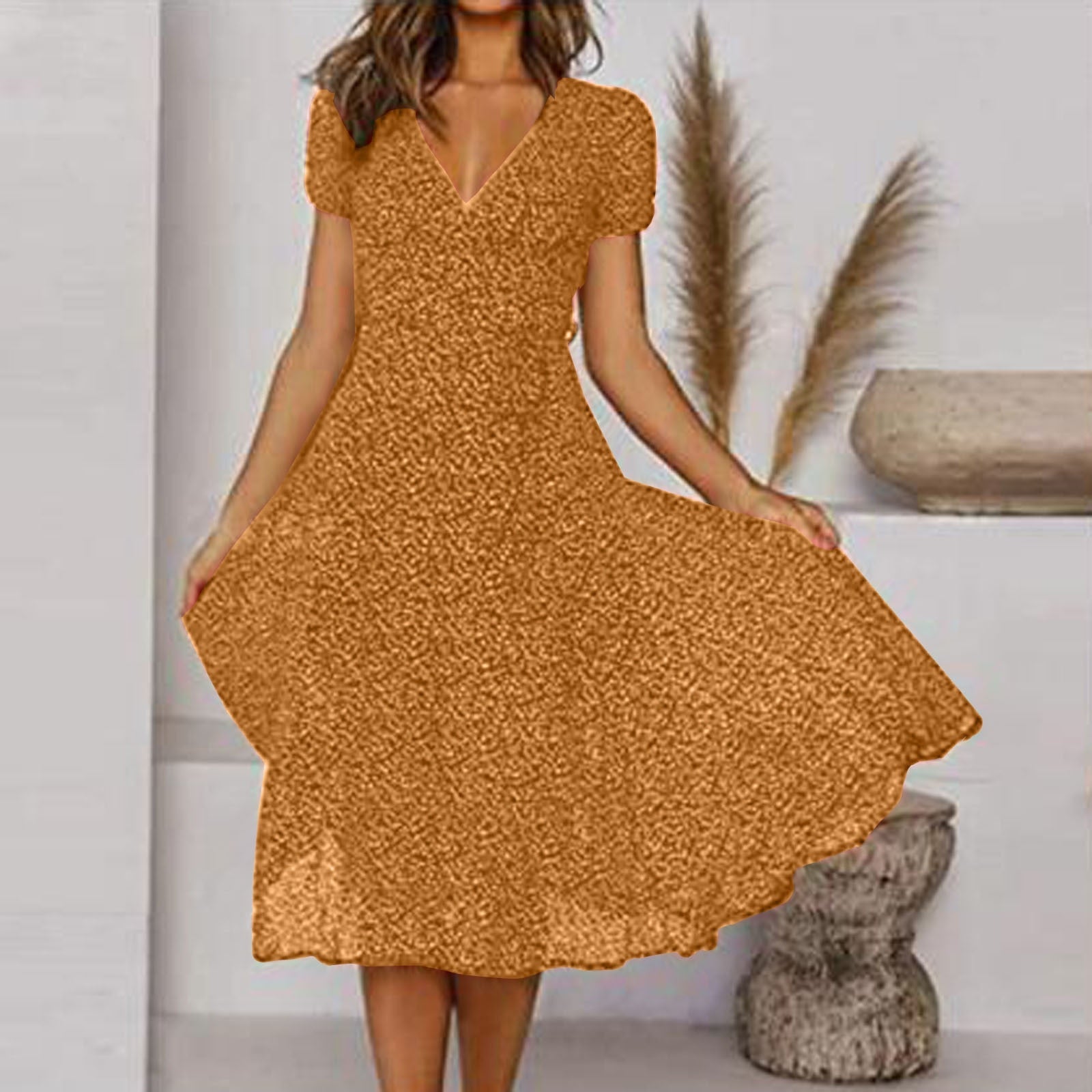 Robe d'été chic pour femme en tissu léger - Disponible en 7 couleurs