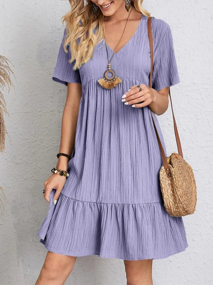 Robe d'été élégante en tissu respirant pour femmes - Style décontracté ou habillé