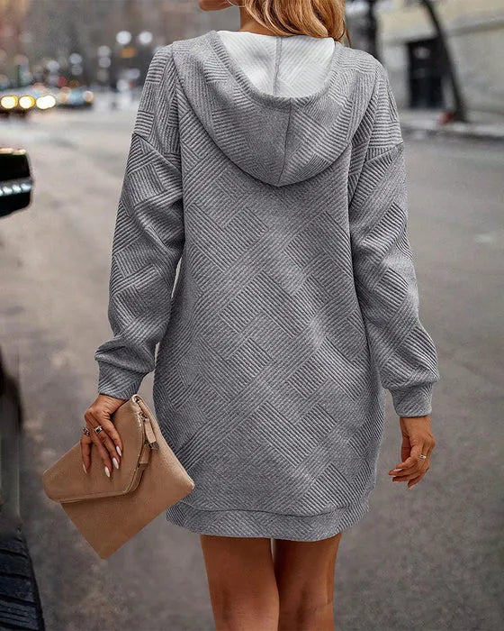 Robe décontractée unie avec capuche